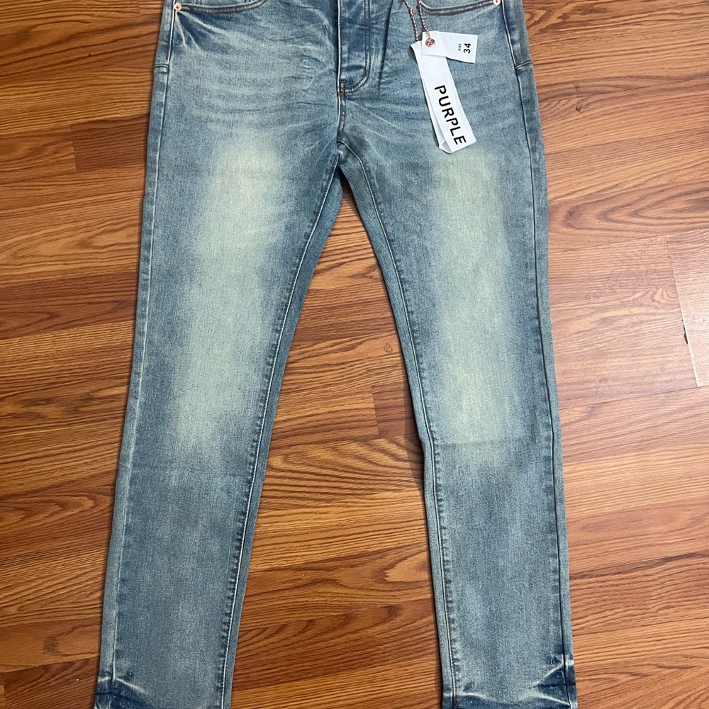 Purple Men's Slim Straight Jeans - Light Blue